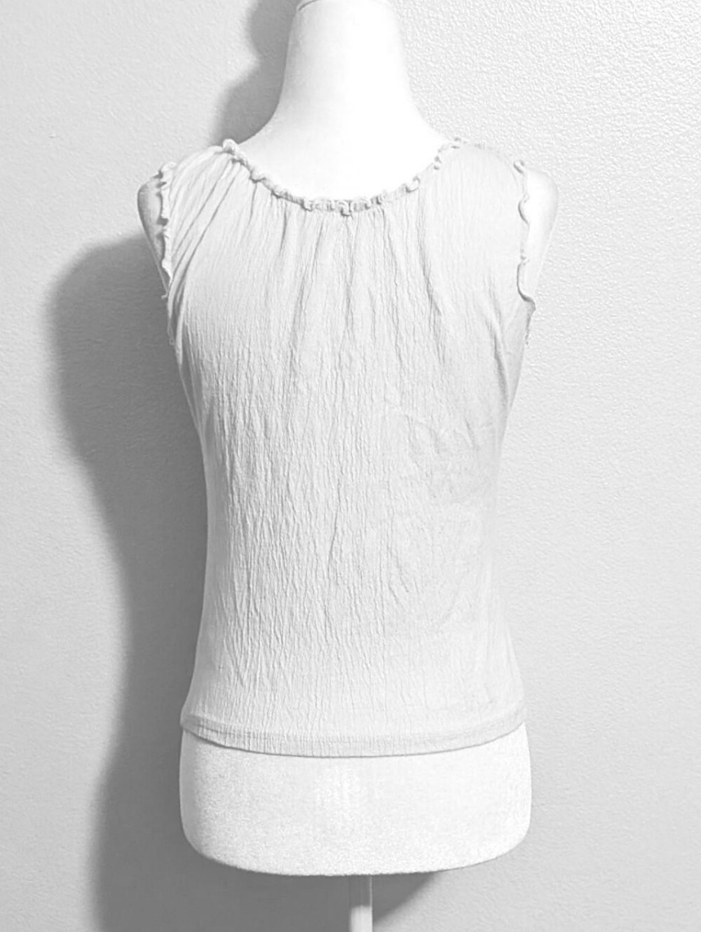 Brandy Melville White Malena Ruched Coquette Babydoll Tank Top | Size OS - Picture 5 of 6